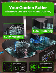 LPH-Max Kit Sistema de Cultivo Hidropónico, 21 Cápsulas, App y WiFi, Control Automático, Jardín Interior Inteligente con Luz LED de 36W, Kit de Riego Automático por Goteo, Cuidado Autogestionado