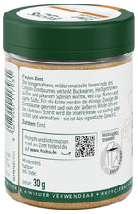 Fuchs Gewürze - Zimt Ceilán gemahlen | Ingrediente natural | 30 g en wiederverwendbarer, recyclebarer Streudose
