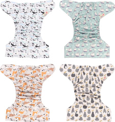 Littles and Bloomz FLP2-0406 Pañal reutilizable con clip estándar, 4 pañales