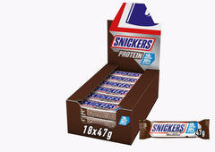 Barras de proteína de chocolate Snickers - Rico sabor con caramelo, avellanas y turrón, paquete a granel 18x47 g