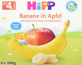 Hipp Frutas orgánicas, Plátanos en puré de manzana, paquete de 6 (6 x 400 g) Madre e Hijo Naty Shop 4 x 100 gramos Plátanos