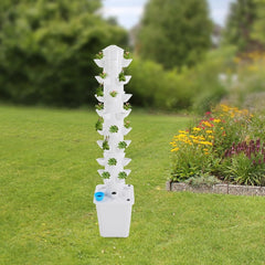 Sistema Hidropónico Torre Hidropónica Jardín de Hierbas Interior Sistema de Cultivo Hidropónico con 45 Lugares de Plantación Bomba de Agua Tanque de Agua 20L Vertical para Flores y Verduras