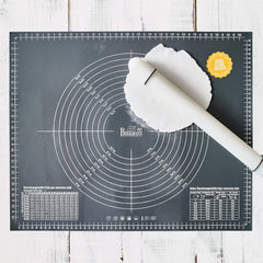 Easy Baking, Ausrollstab, 40 cm, blanco, con Distansringen aus Silikon, aus lebensmittelechtem Kunststoff