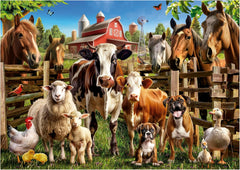 Educa - Puzzle de 500 piezas para adultos | Animales de granja traviesos. Dimensiones: 48 X 34 cm. Incluye pegamento para rompecabezas Fixpuzzle. Durante 11 años (19905) Puzzle Naty Shop