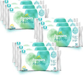 Pampers Acqua Pura Toallitas para bebé 468 unidades (paquete de 3) – 99% agua, 100% algodón, 0% plástico, alcohol y parabenos – Toallitas limpiadoras ideales para pieles sensibles, húmedas, sin ingredientes añadidos