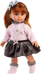 Llorens 1053551 Muñeca Nicole, pelirroja y ojos azules, Fashion Doll con cuerpo blandito, inkl. Outfit y Hairreif de moda, 35 cm