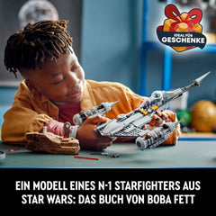 LEGO Star Wars Mandalorian Fighter N-1 del libro de Boba Fett Juguete de construcción con nave espacial, juego de 4 personajes, incluida la figura de Baby Yoda 75325 Juegos de construcción Besuche den LEGO-Store