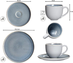 Serviciu de cafea Ritzenhoff & Breker Skagen Stone, 12 piese, gri-albastru