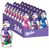 Milka Snowman Alpine Milk - Paquete grande de figuras de muñecos de nieve de chocolate en 3 modelos - 24 x 50 g