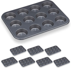 Relaxdays Muffinform, 2Er Set, 12Er Muffinbleche, Antihaftbeschichte, Carbonstahl, Muffins & Cupcakes, Ø 6,5 Cm, Trigo, 10030825 Moldes y bandejas para hornear Naty Shop 2