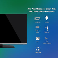 Televizor inteligent JVC VIDAA LT-32VDF5455 de 32 de inci, televizor Full HD, televizor HDR cu tuner triplu integrat, televizor LED negru