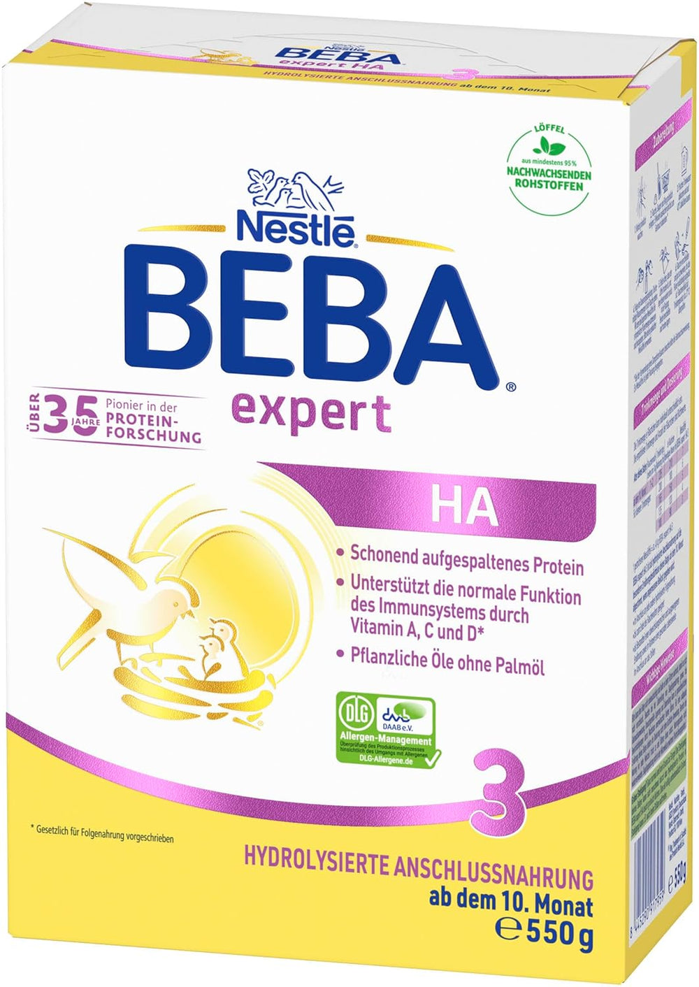 BEBA expert HA 3 Fórmula de continuación hidrolizada, a partir de 10 meses, 1 paquete (1 x 550 g)