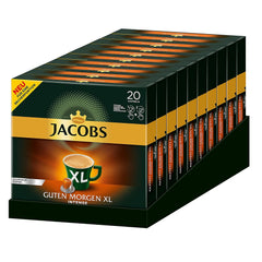 Jacobs Kaffeekapseln Guten Morgen XL Intense - 10er Pack (10 x 20 Getränke) & Kaffeekapseln Lungo Classico, Intensität 6 von 12, 20 Nespresso®* kompatible Kapseln, 10 x 20 Getränke