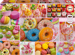 Educa - Puzzle de 500 piezas para adultos | Collage de dulces. Dimensiones: 48 X 34 cm. Incluye pegamento para rompecabezas Fixpuzzle. Durante 11 años (19904) Puzzle Naty Shop Título predeterminado
