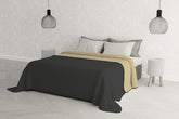 Ropa De Cama Italiana Estivo Cama Doble, Microfibra, Castaño/Gris, 260 X 270 Cm Edredones y colchas Naty Shop Castaño/Gris