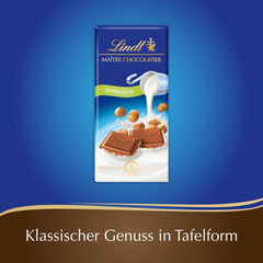 Chocolate Lindt | Barra de chocolate con leche y avellanas | 100g | Suave chocolate con leche derretido con crujientes trozos de avellana | Barra de chocolate