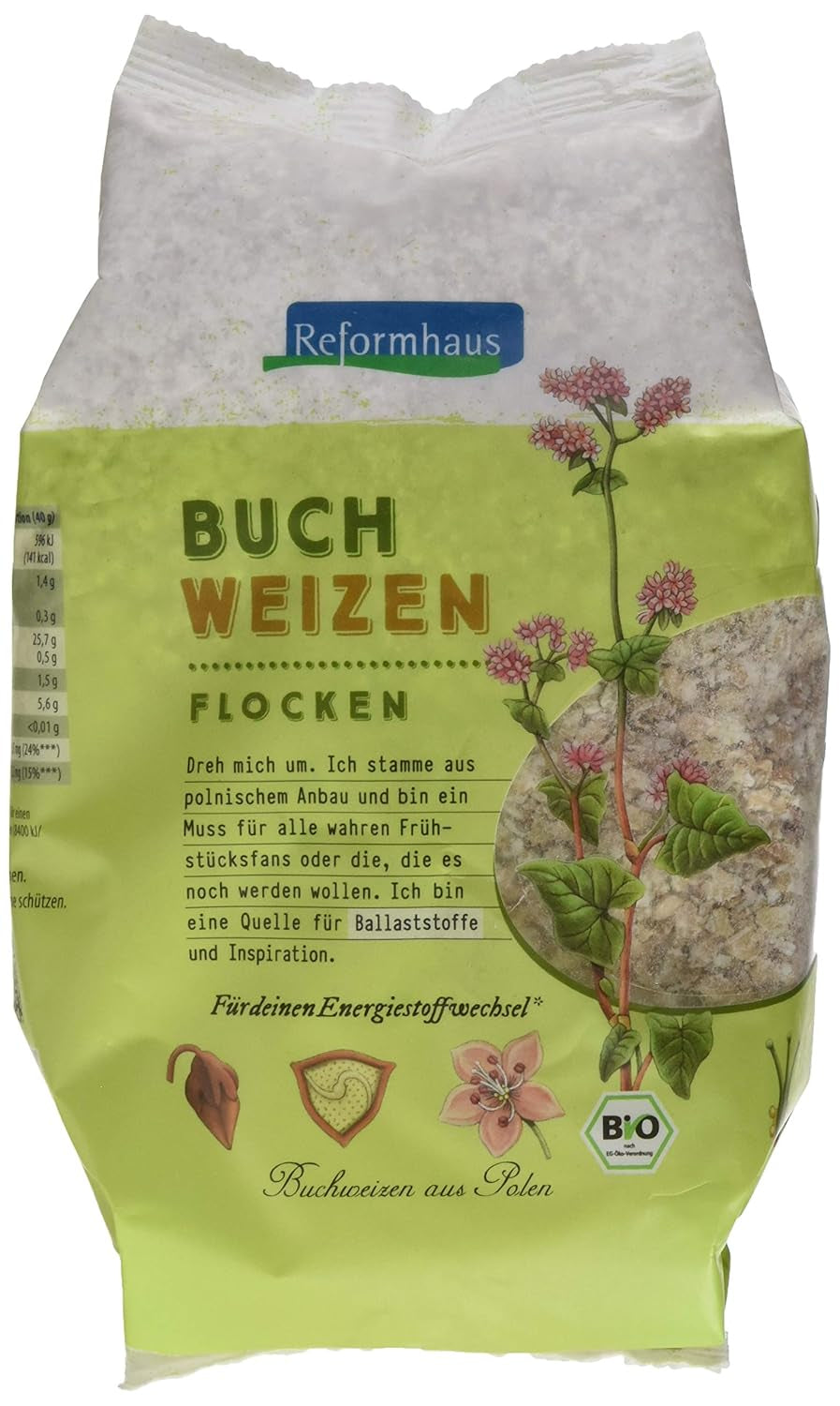 Copos de trigo sarraceno orgánico, 500 g