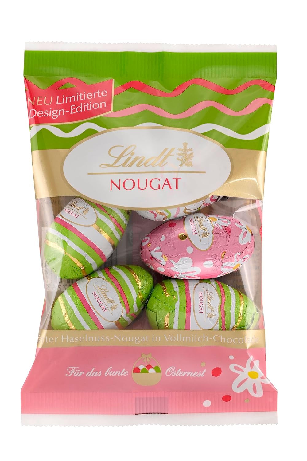 Lindt Ciocolată Specialități Mix Ouă, cinci arome cu și fără alcool Bomboane de Ciocolata Naty Shop Nougat - Design Ed.