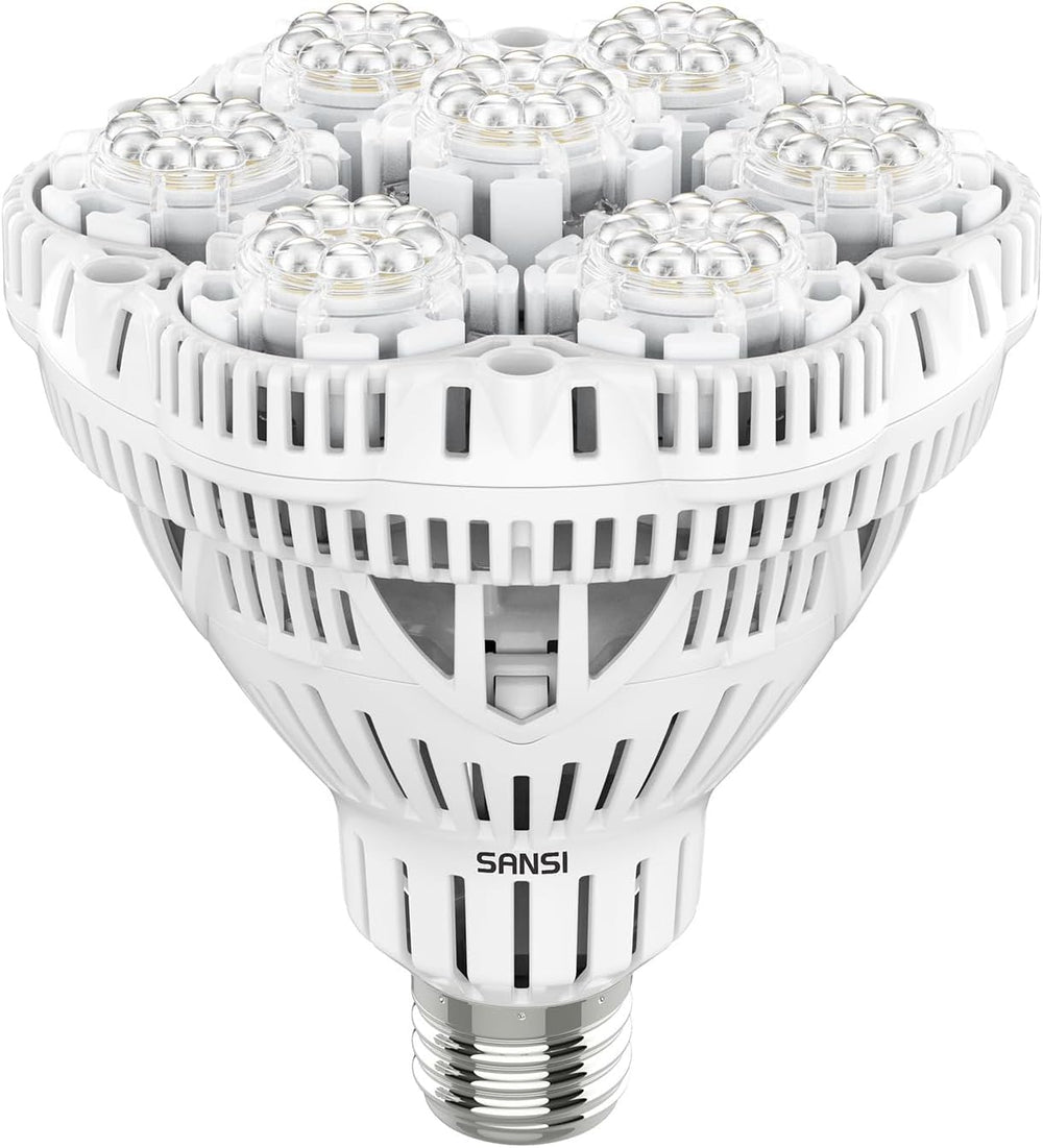 Lampă LED SANSI 36W cu spectru complet E27 pentru plante de interior, lampă LED de creștere cu lămpi de creștere PPFD ridicat pentru seră, grădină, flori, legume, hidroponică, dimensiune Ø11.5 * 13.3cm