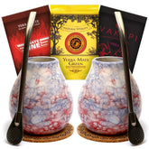 Set de ceai mate pentru două persoane ● 3X50G diferite tipuri de, 2 Matera, Bombillas ● Cadou pentru cupluri ● Ceașcă de ceai mate ● Ceașcă de ceai mate din ceramică ● Ceai yerba mate cu fructe