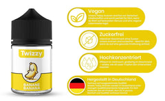 Twizzy Sabor alimentario Plátano - 60 ml - Sabor intenso - Ideal para repostería Aromas Naty Shop