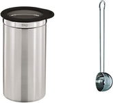 RÖSLE cutie de cafea cu capac, oțel inoxidabil 18/10, 10 cm & măsură de cafea, lingură de cafea de înaltă calitate pentru dozarea ușoară a cafelei praf, oțel inoxidabil 18/10, 17 x 3,7 x 2,7 cm, argintiu Cutii depozitare alimente Naty Shop Pachet Dimensiune staniu