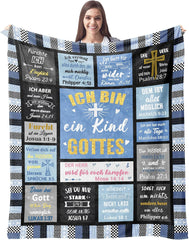 ZQYMM Regalos Cristianos para Mujeres Hombres, Regalos de Bautismo/Confirmación para Niñas/Niños, Inspiradores/Religiosos, Regalos Espirituales Católicos, Regalos de Cumpleaños para Cristianos ZQYMM Camas y Fundas Azul 150*200cm