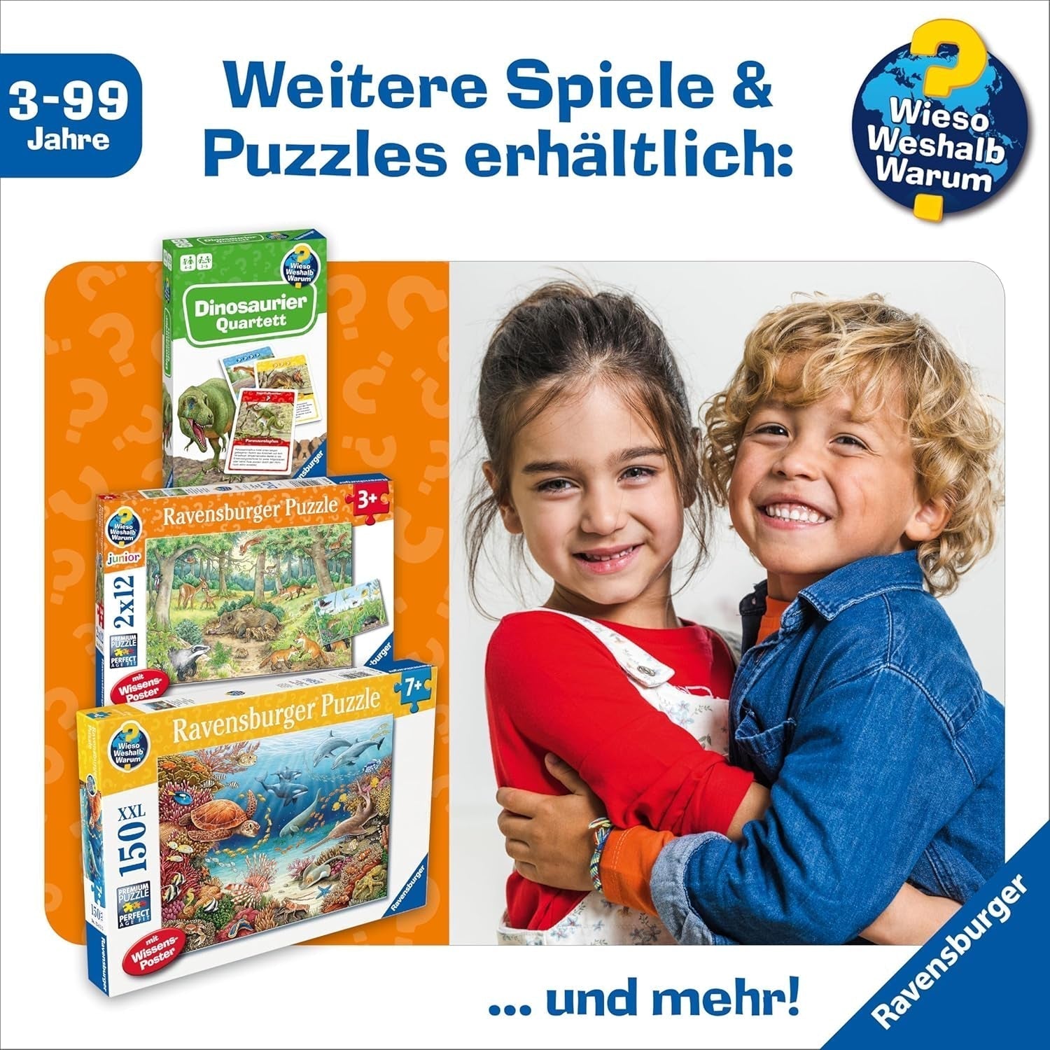 Ravensburger children's puzzle 13411 - Creaturi marine pe reciful de corali - De ce? De ce? De ce? Puzzle 150 piese XXL + poster de cunoștințe, pentru copii de la 7 ani Puzzle Naty Shop