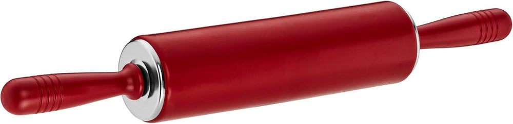 Original Kaiser Original Kaiserflex Red Teigroller Silikon 49 x 6,5 cm, Nudelholz Silikon mit Metallkern, ergonomische Griffe, hitzebeständig bis 200°C, rot