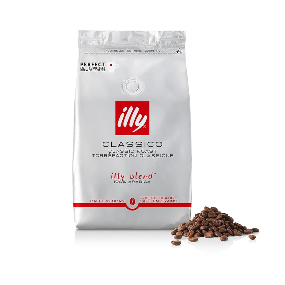 illy, Kaffeebohnen Zum Mahlen CLASSICO, 100 % Arabica mit Noten von Orangenblüten und Jasmin, Sanfter Geschmack und Süßer Nachgeschmack, 1 Dose mit 500g