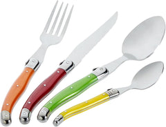 Pradel Excellence I7214P Besteckgarnitur Laguiole, Pastelfarben, 24-Teilig Cocina Naty Shop