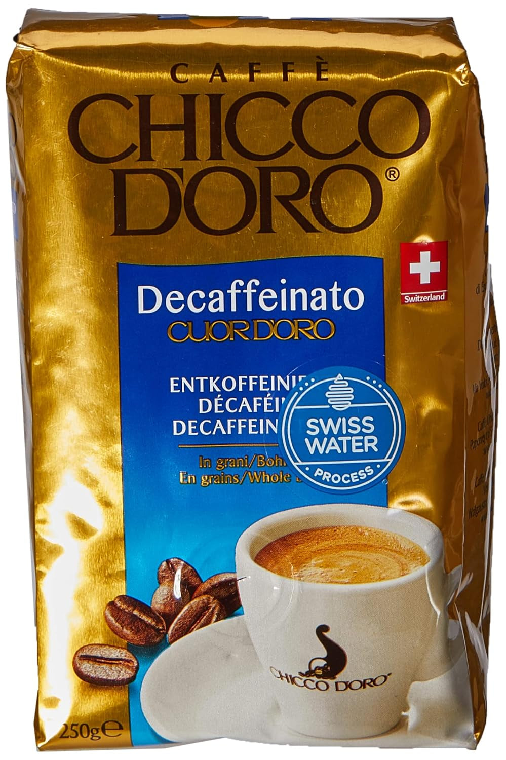 Chiccodoro Cuor D'Oro, boabe decofeinizate, 250 G Cafea Naty Shop 250 grame