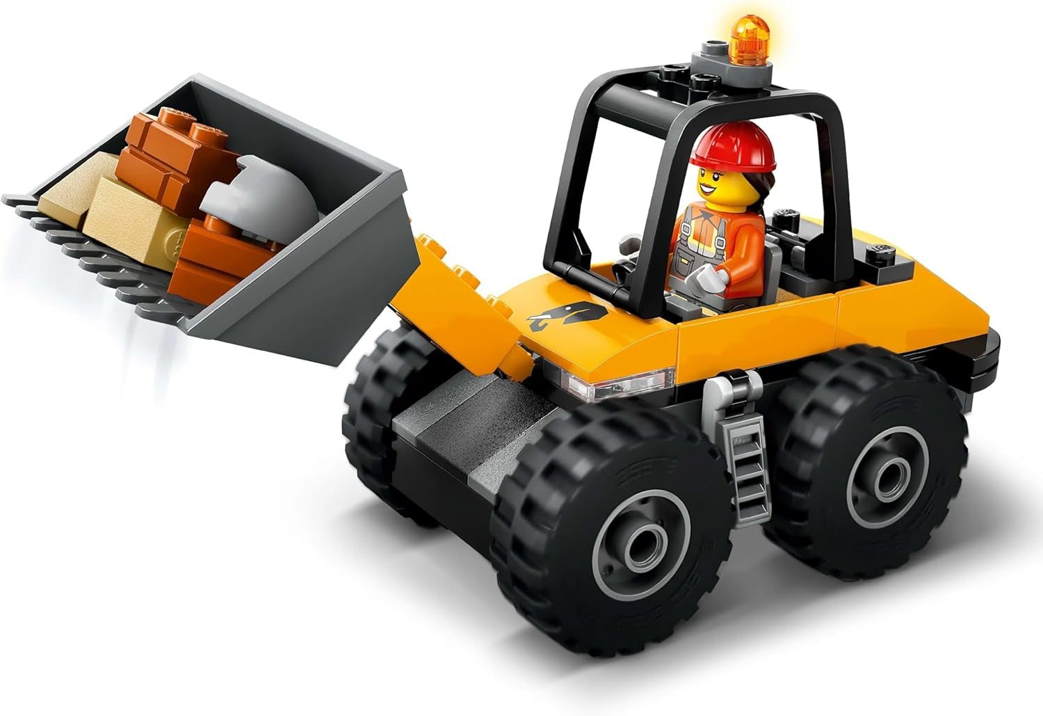 Încărcător cu roți LEGO City - Excavator de jucărie pentru copii mici, fete și băieți de la 4 ani - Set de joacă pentru vehicule - Idei de cadouri Montessori pentru preșcolari - Set cu 2 minifigurine de muncitori în construcții 60450 Seturi de constructie Besuche den LEGO-Store