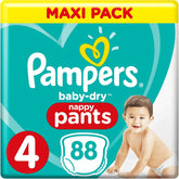 Pampers (versión antigua), bragas, talla 4, 9 kg-15 kg, paquete de tres (1 x 88 pañales)