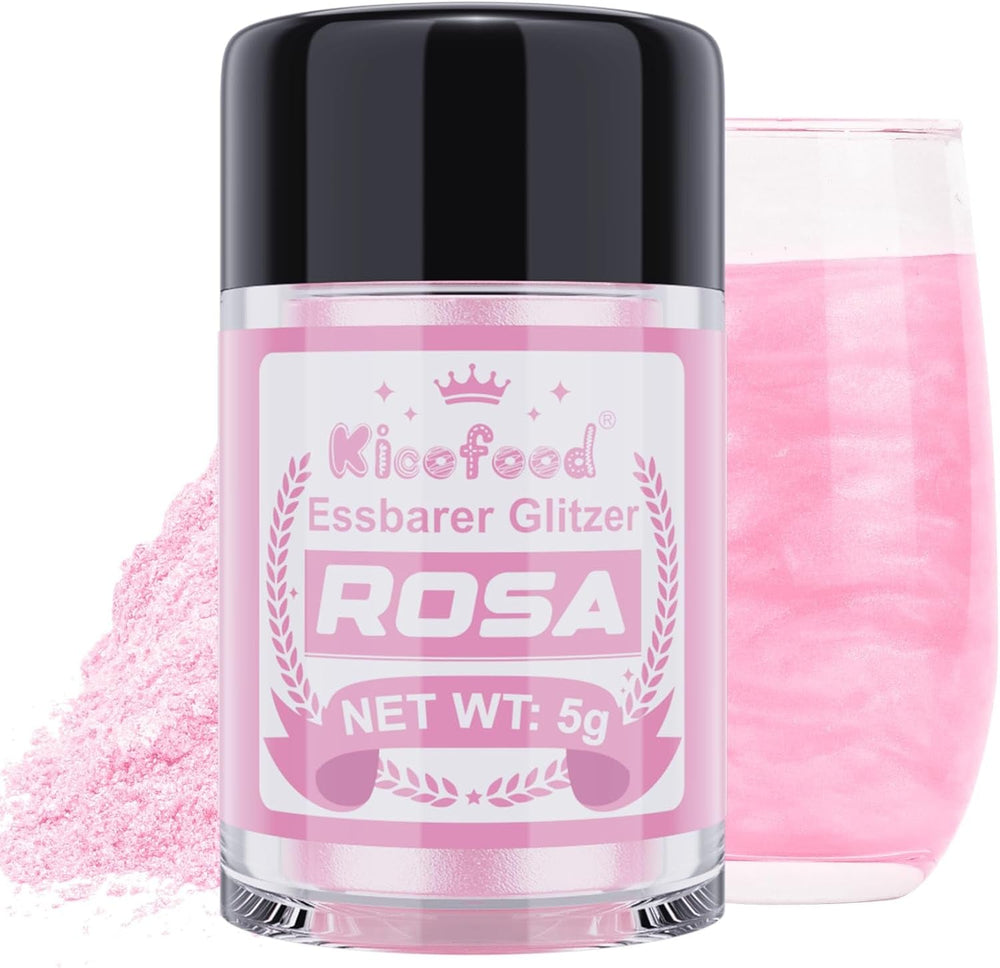 Kicofood, purpurina comestible, 5 gramos, varios colores Glitter Naty Shop Rosa