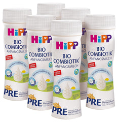 HiPP PRE Fórmula Combiótica Orgánica Lista para Beber (6 x 200ml) Leche Infantil Desde el Nacimiento Solo Contiene Lactosa como Carbohidrato Mejor Orgánico