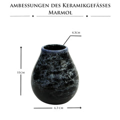 Set de ceai Yerba Mate pentru 2 persoane – Mas Energia Guarana 400 g – Cană din ceramică Marmol Blue 350 ml – Bombilla din oțel inoxidabil 19 cm – Ceai vrac 2 x 200 g