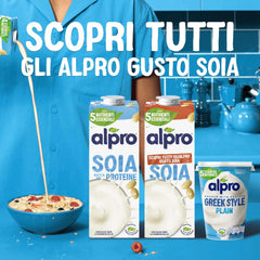 Alpro Bebida de Soja Natural 12x1L - Cero Lactosa, Sin Gluten