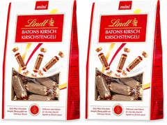 Lindt Cherry Mini Stick - Palitos de chocolate con licor de cereza suiza Delicioso regalo con alcohol