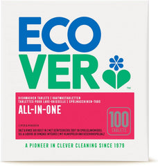 Ecover Todo En Uno, Detergente Lavavajillas, Cápsulas, Limón y Naranja Naty Shop 100 cápsulas