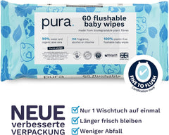 Șervețele umede ecologice de unică folosință pentru bebeluși, pentru pielea sensibilă a bebelușilor, 70 de șervețele (1 pachet), 99% apă, 100% fără plastic, pentru pielea sensibilă, predispusă la eczeme, nou-născuți, biodegradabile, vegane