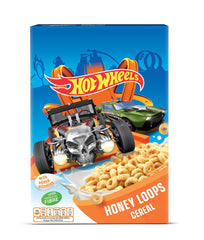 Hot Wheels Honey Loops Cereal de desayuno integral crujiente con vitaminas añadidas, 1 paquete (1 x 375 g)