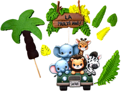 Set Safari – 8 figuritas comestibles de fondant para tartas