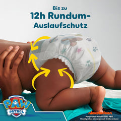 Pañales Pampers Baby-Dry Puppy Patrol Edition, talla 6, 164 pañales, 13 kg - 18 kg, hasta 100% de protección contra fugas y comodidad durante toda la noche