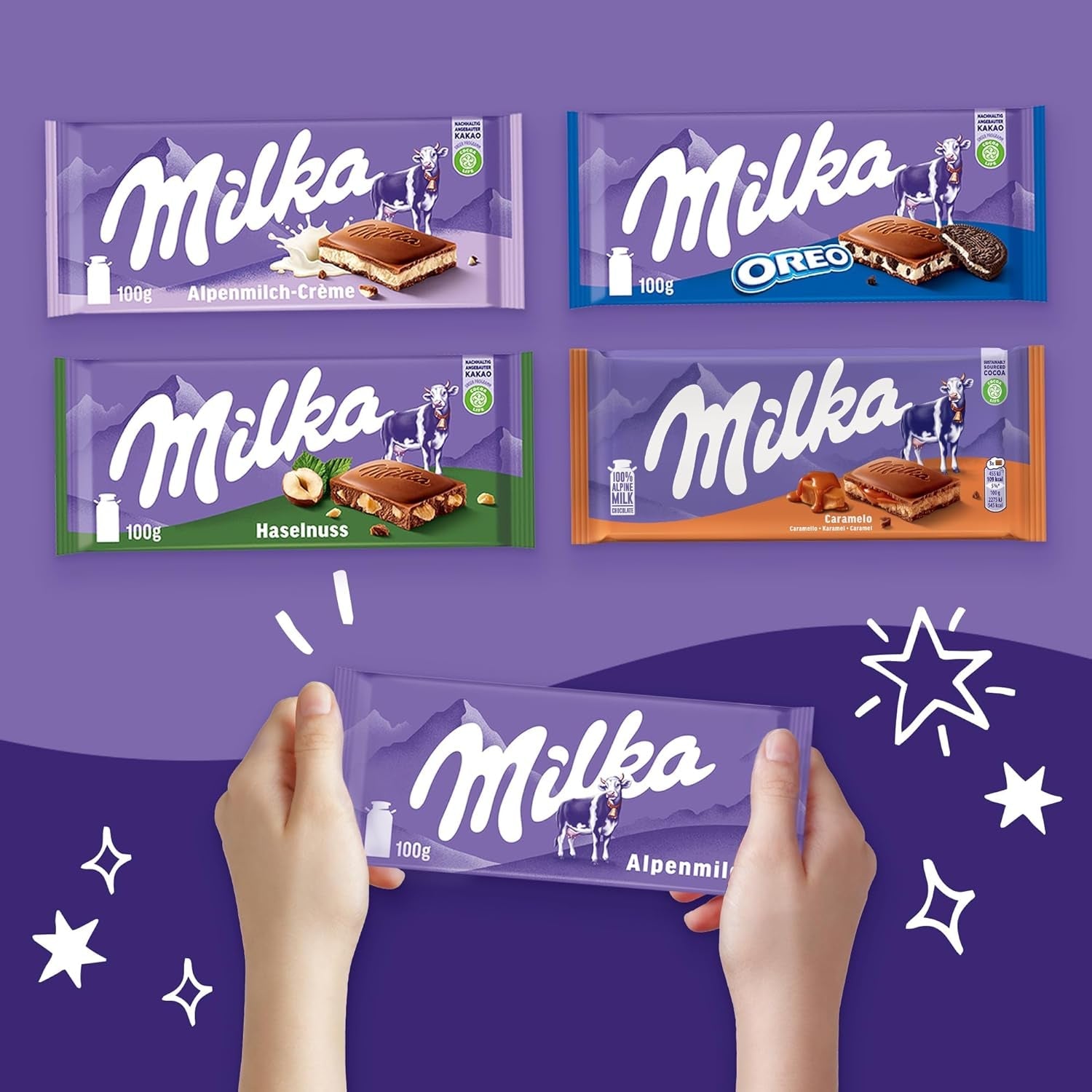 Milka Selection Box 1 Kg, 10 tablete de ciocolată Bomboane de Ciocolata Naty Shop