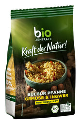 Biozentrale Bulgur en bandeja con verduras y jengibre | 200 g perfecto para una comida rápida para llevar | fuente de proteína vegana | fácil de preparar