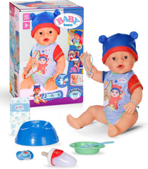 BABY Born Jonas - păpușă bebeluș 43 cm - 10 funcții, inclusiv accesorii și saltea - Funcționează complet fără baterii - Potrivit pentru copii cu vârsta de 3 ani și peste