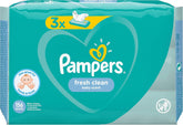 Pampers Fresh Clean Toallitas Bebé 81688041, 3x52 Piezas, (Toallitas Bebé, Bolsa De Plástico, Niña/Niño, Turquesa, Blanco, Alemania, 896,7g)