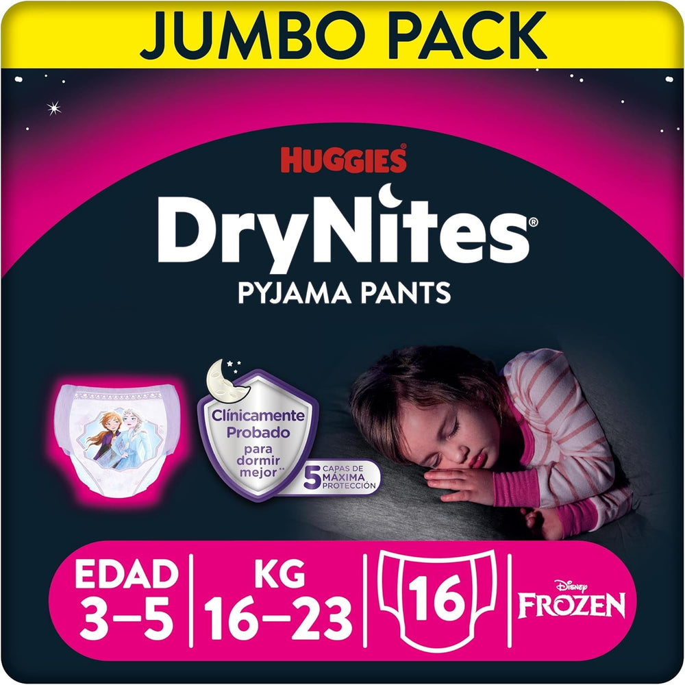 Pantalón de pijama Dry Nites para niña 3-5 años, 1 pack (16 piezas) Naty Shop