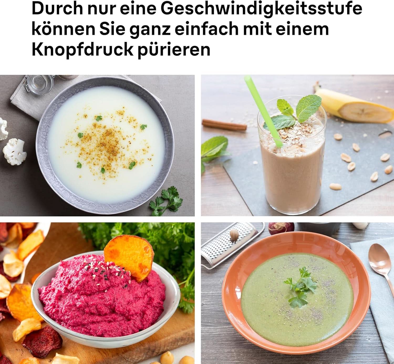 Braun Stabmixer MQ10.001M Multiquick 1 - Extra Leichter Pürierstab Mit Edelstahl-Mixfuß Und Easytwist System, Inkl. 600 Ml Mix- & Messbecher, 450 Watt, Weiß Mama si Copilul Naty Shop